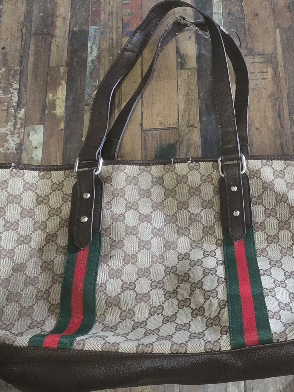 Canvas Tote W/ Stripes